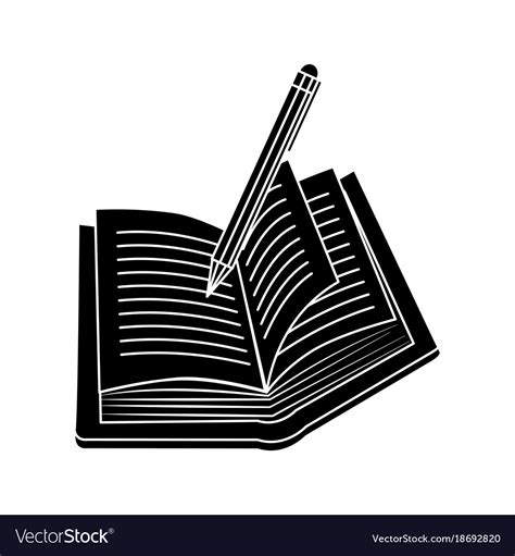 Book and pen design Royalty Free Vector Image - VectorStock