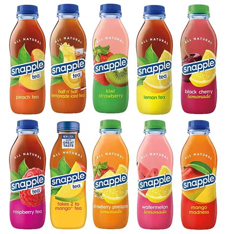 Snapple Juice - Variety Pack with Apple, Watermelon, Lemonade Flavors, 15.9 Fl Oz, 10 Pack ...