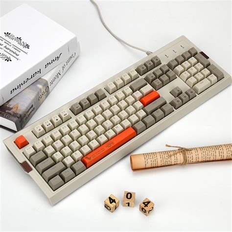 Ajazz AK510 Retro Wired Mechanical Keyboard Brown Switch Gray Orange