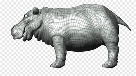 Badak Hippopotamus Blueprint Animal Mamalia, kuda nil, bermacam-macam ...