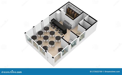 Restaurant Interior Cross-section. Cafe Floor Plan. Cafe Furniture Symbols On Floor Plans ...