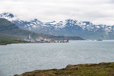 Manufacturing Plant and Harbour on the Coast of a Scenic Fjord in Iceland Stock Photo - Image of ...