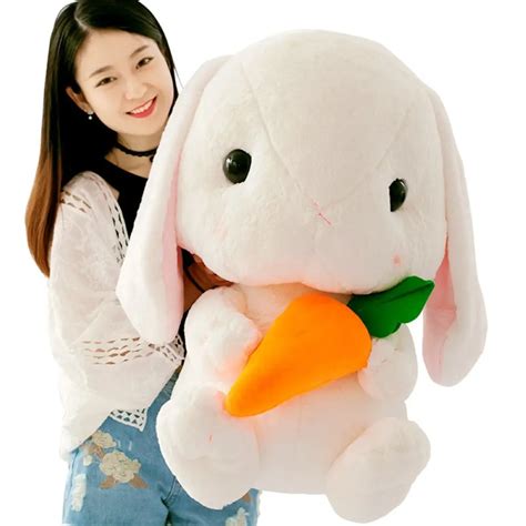 Fancytrader Big Huge Plush Bunny Plush Toy 75cm Giant Cartoon Anime Stuffed Rabbit with Carrot ...