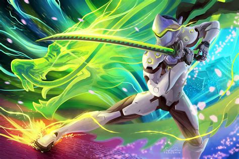 141 Genji (Overwatch) HD Wallpapers | Hintergründe - Wallpaper Abyss