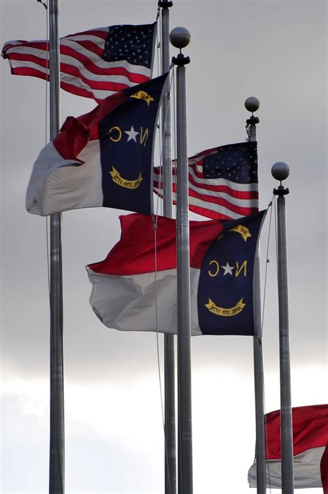North Carolina And American Flags Free Stock Photo - Public Domain Pictures