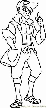 Professor Kukui Pokemon Sun And Moon Coloring Page For Kids  Free sketch template