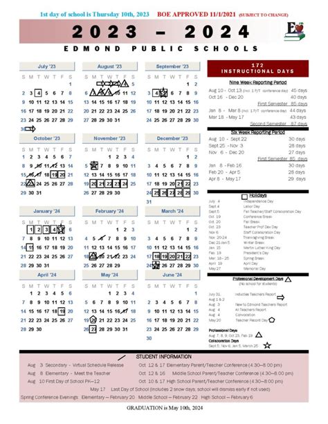 Edmond Public Schools Calendar 2023-2024 in PDF – School Calendar Info