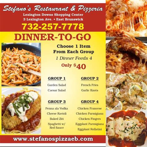 Menu at Stefano's Italian Restaurant & Pizzeria, East Brunswick