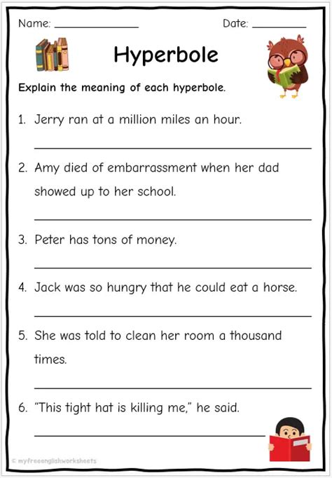 Hyperbole Worksheets | Free English Worksheets