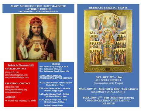 November 2021 Bulletin — Mary, Mother of the Light Maronite Catholic ...