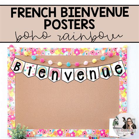 Bienvenue Bunting | Boho Rainbow Classroom Decor | French Welcome Posters - La Classe de Mme ...