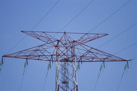 Electric Power Transmission Lines Stock Photo - Image of danger, distribution: 127528828