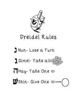 Dreidel Game Rules Printable : Dreidel Rules How To Play Dreidel ...