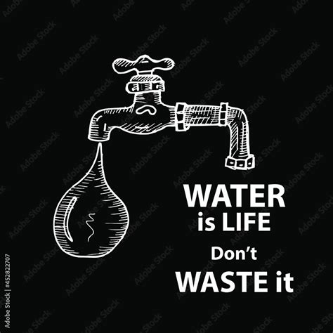 Water is Life, don't Waste it. Poster and banner Stock Vector | Adobe Stock