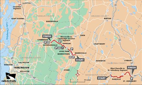 Map of the Lamoille Valley Rail Trail from the Northern New England Guidebook | Trail, Bicycle ...