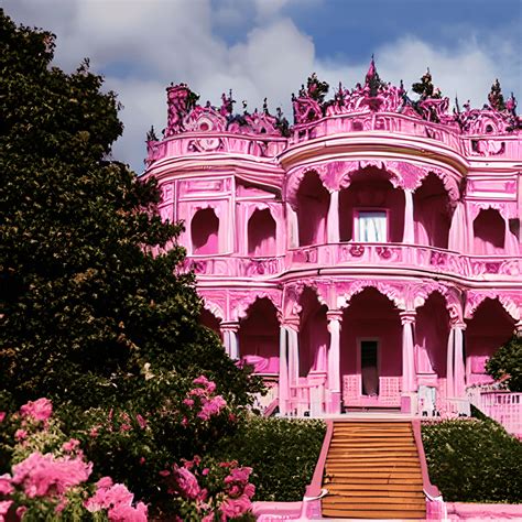 A Magnificent Palace Goes Up in Pink Fire · Creative Fabrica