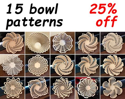 Bowls Set Scroll Saw Patterns pdf Dxf Svg Eps - Etsy