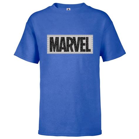Marvel Logo Black White and Gray - Short Sleeve T-Shirt for Kids - Customized-Royal - Walmart.com