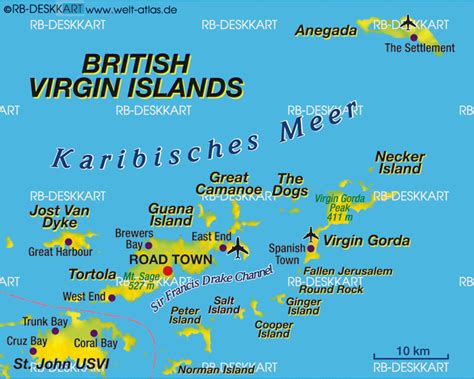 Map of Virgin Islands - British (BRVI) (Island in United Kingdom ...