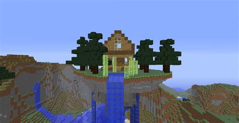 my first floating island house Minecraft Map