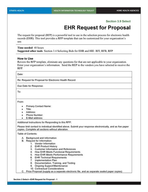 Vendor Request For Proposal Template