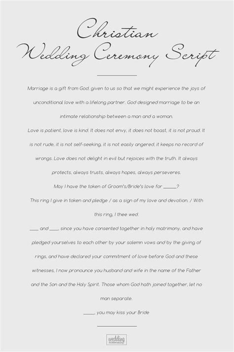 Wedding Ceremony Script For Each Wedding Type