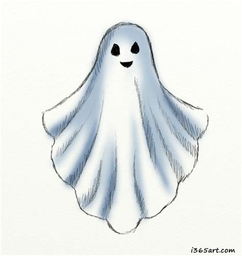 easy scary ghost drawing - Ligia Goble