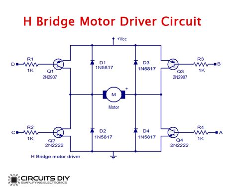 Simple H-Bridge Motor Driver Circuit Circuits DIY Simple Electronic Circuits