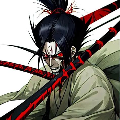 Kenpachi Zaraki, detailed, black hair, eye scar