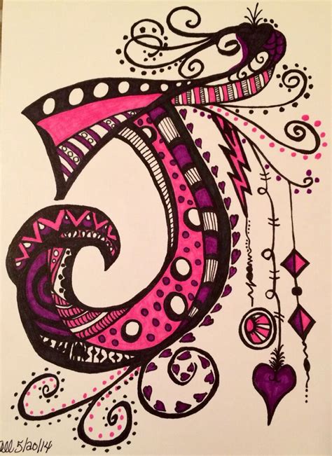 J for Jaelynn zentangle | Hand lettering alphabet, Doodle lettering ...