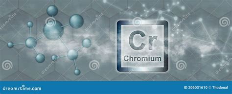 Cr Symbol. Chromium Chemical Element Stock Illustration - Illustration ...