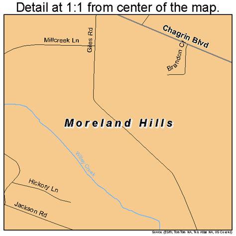 Moreland Hills Ohio Street Map 3952052