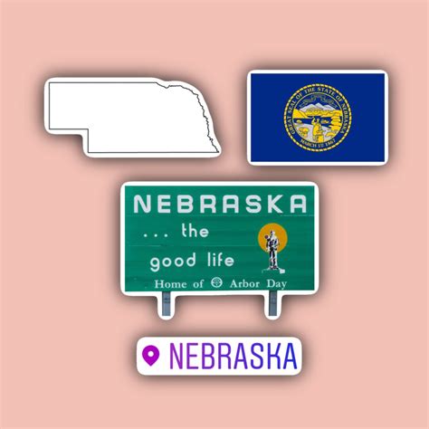 Nebraska Sticker Pack Nebraska Flag Nebraska - Etsy