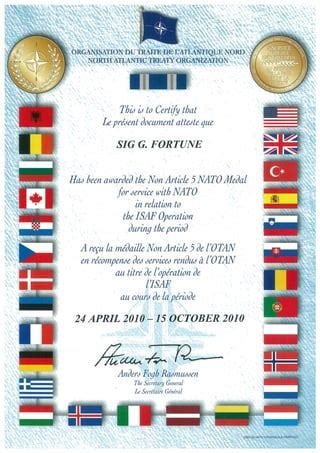 NATO Certificate 2010