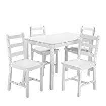 a white table and four chairs on a white background