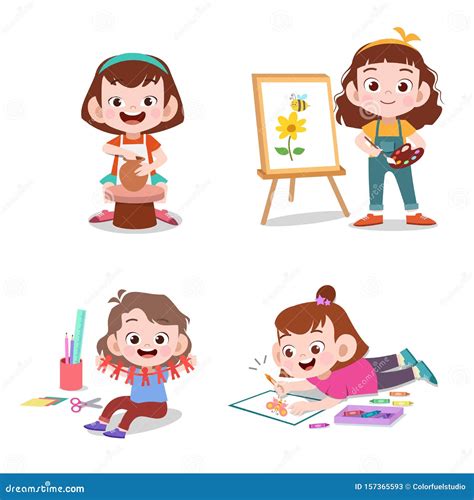 NiÃ±os Con Sus Aficiones Ilustraciones Vectoriales Stock de ilustración ...