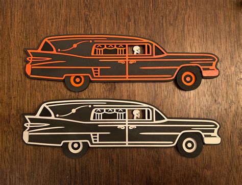 Vintage Inspired Halloween Hearse Wall Art Halloween Decor | Etsy