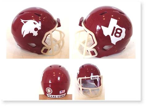 Custom New For 9/8/18 Texas State Bobcats 2" White Pocket Pro Football ...