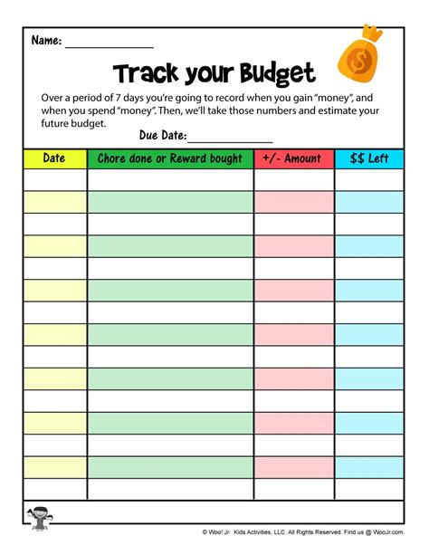 Kids Budget Tracker - Teach Your Kids How to Manage Money