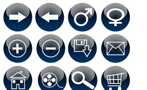 free icons club: free windows media player inspired glossy buttons