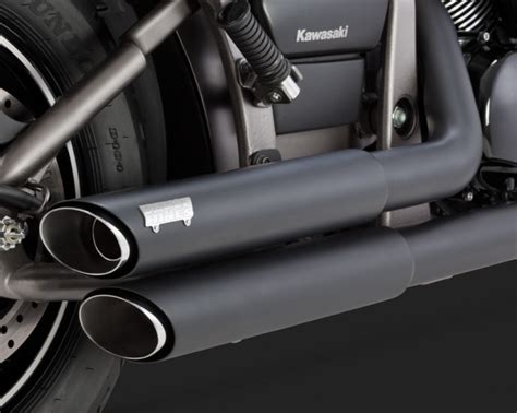 Vance & Hines Twin Slash Staggered Exhaust Black Kawasaki Vulcan 900 ...