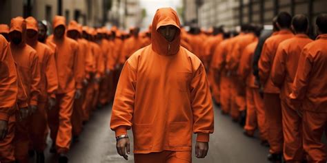 Premium Photo | Inmates in a penitentiary center Group of ...