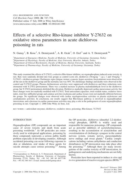 (PDF) Effects of a selective Rho-kinase inhibitor Y-27632 on oxidative stress parameters in ...