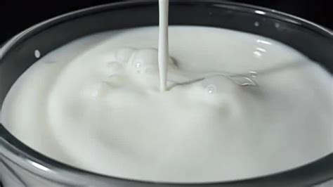 Milk pouring into glass in slow motion. | Stock Video | Pond5