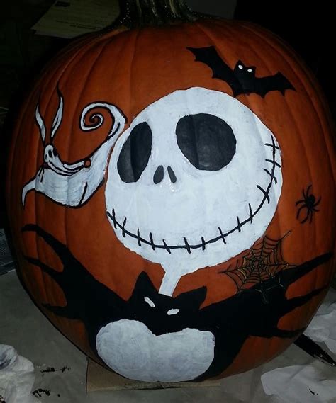 My Jack Skellington Painted Pumpkin | Nightmare before christmas decorations, Halloween art ...