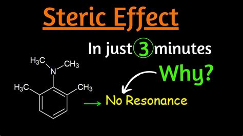 Steric effect/steric hindrance with example| steric inhibition of resonance |organic chemistry ...