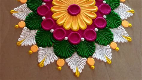 Diwali rangoli design.Festival dasara rangoli. Navaratri rangoli. Easy rangoli in 2024 | Easy ...