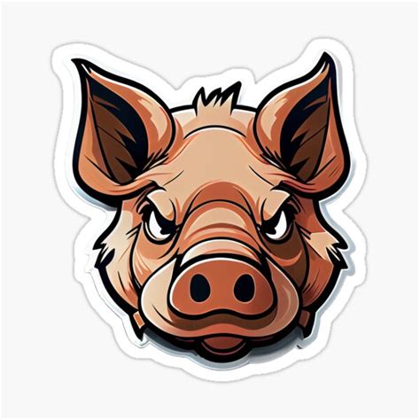 "Angry Pig face " Sticker for Sale by ARIZONA.85 ⭐⭐⭐⭐⭐ | Redbubble