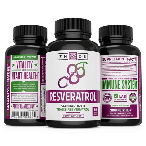 Resveratrol Supplement for Anti Aging, Immune System & Heart Health Support Trans Resveratrol