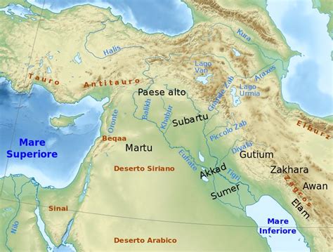Mesopotamia - Cartina fisica | World geography map, Geography map, World geography